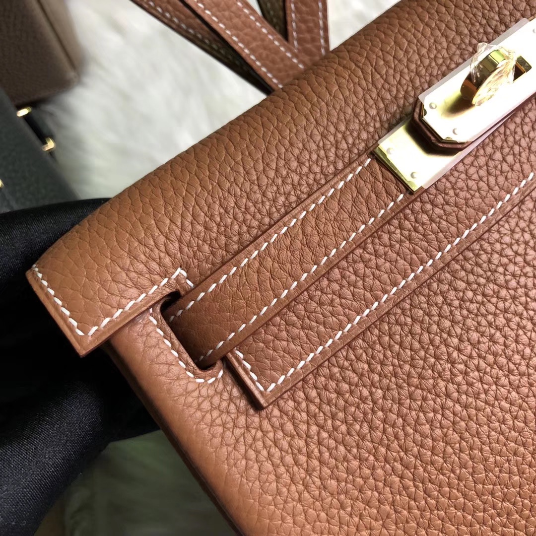 에르메스 켈리 아도 백팩 골드 브라운 금장